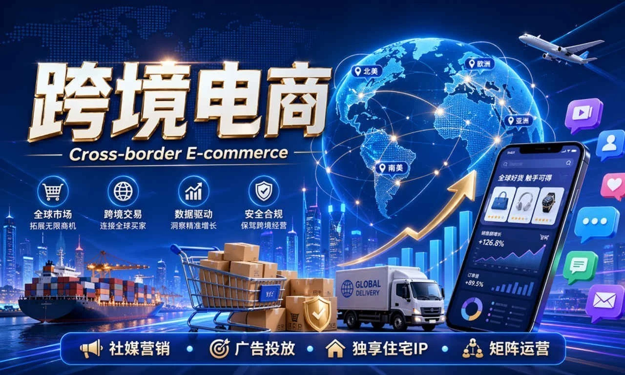 跨境电商专题:核心 APP 运营、广告投放矩阵与独享住宅 IP 环境解析|社媒运营与账号增长指南