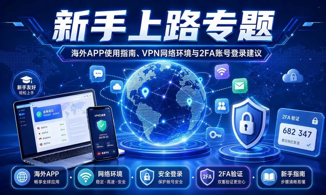 新手上路:海外 APP 使用、VPN 网络环境与 2FA 账号入门指南|社媒运营与账号增长指南